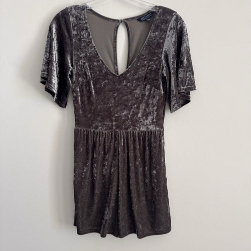 American Eagle Outfitters Soft & Sexy Womens Romper Crushed Velvet Dark Green S