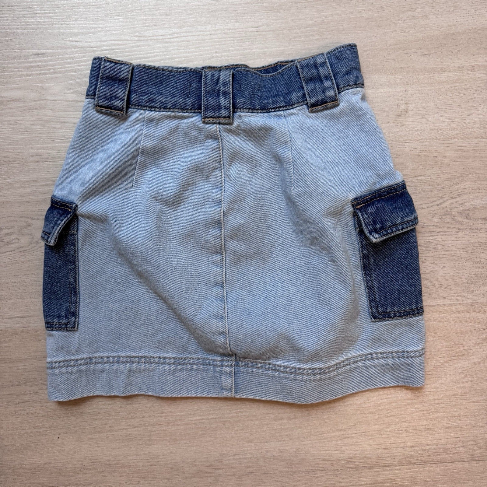 PacSun Womens Denim Cargo Mini Skirt Two Tone Blue Size 23