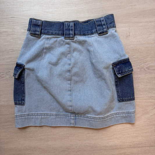 PacSun Womens Denim Cargo Mini Skirt Two Tone Blue Size 23