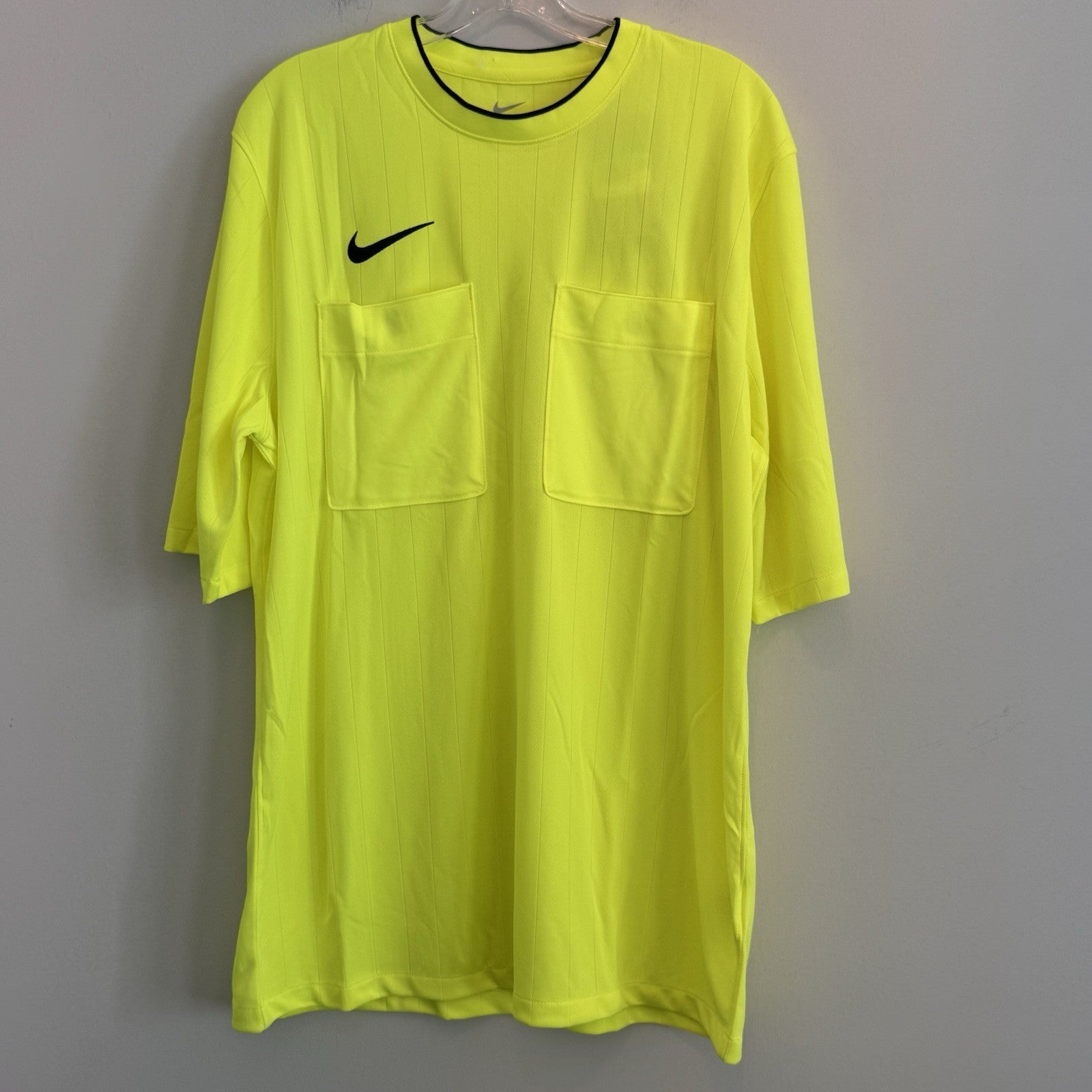 Nike Men’s Dri-Fit Soccer Referee Jersey Neon Volt Yellow DH8024-702 XL NWT