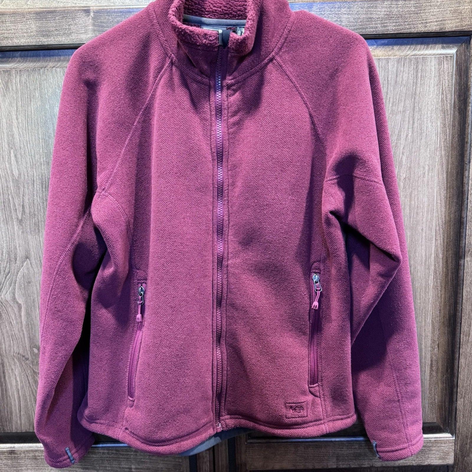 REI Women’s Polartec Fleece Jacket Size M | Maroon Full Zip Outdoor Layer