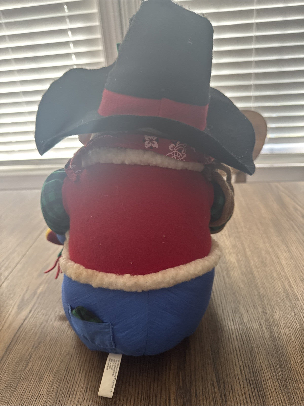 Vintage Santa Claus Nylon Parachute Cowboy Plush Stuffed International Silver Co