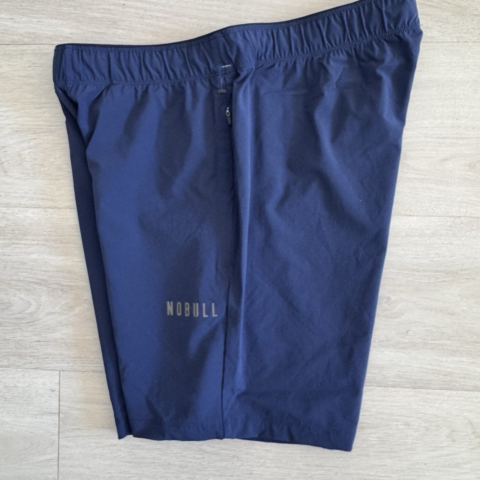 NOBULL Mens Training Shorts Blue Size Small Athletic Gym Lined Zip Pockets