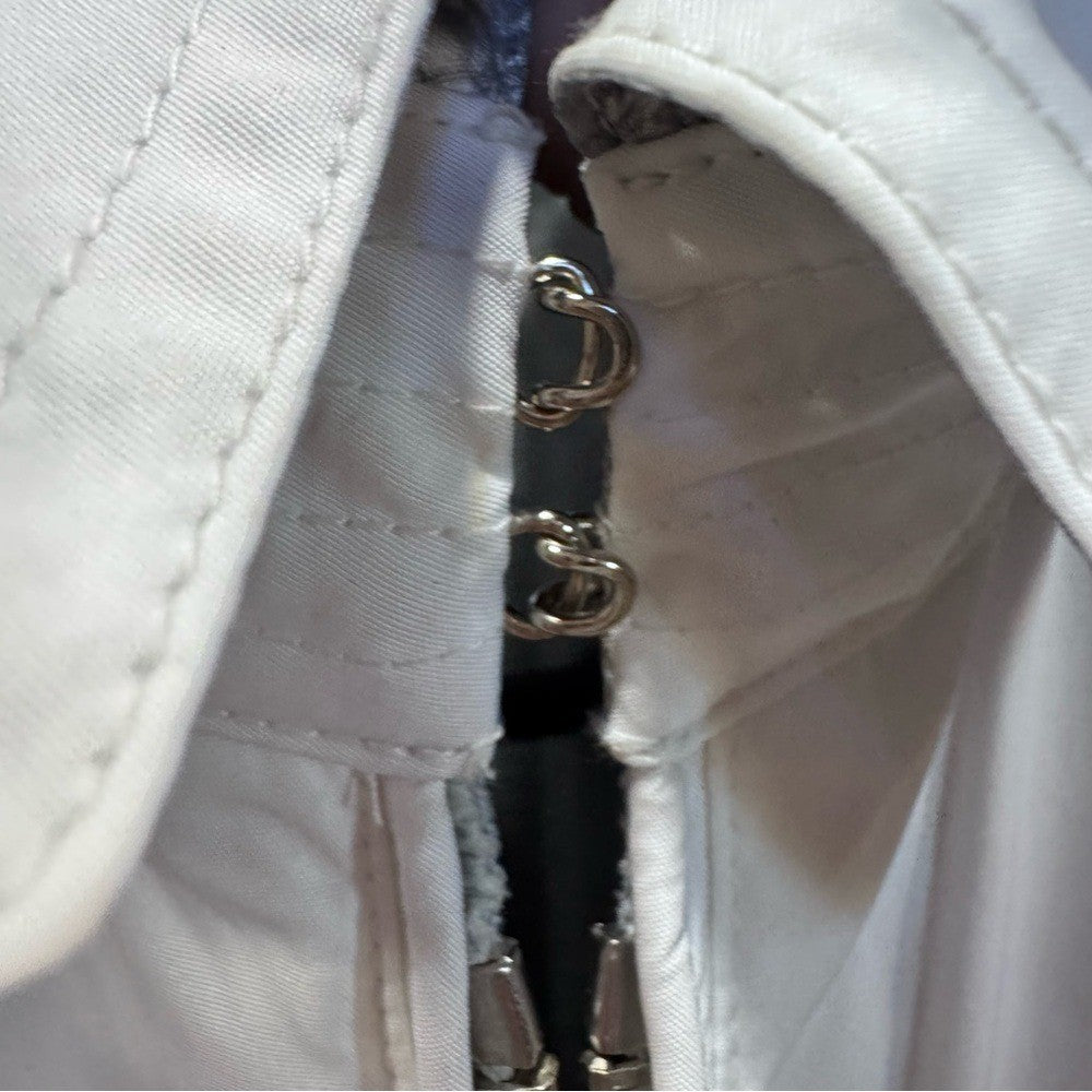 Ralph Lauren Womens PM White Silver Metallic Reversible Vest Snaps $189 NWOT