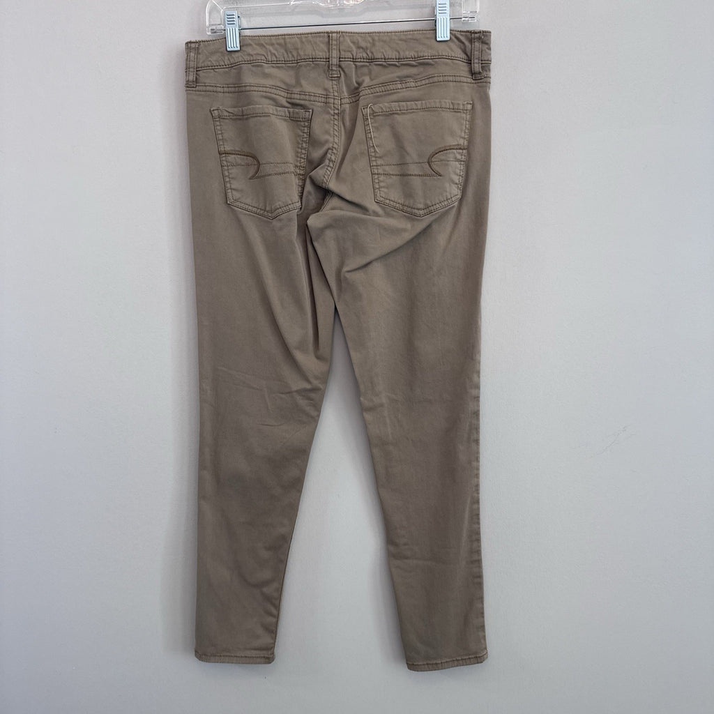 American Eagle Stretch Khaki Pants Women’s Size 8 Short Tan Skinny Casual