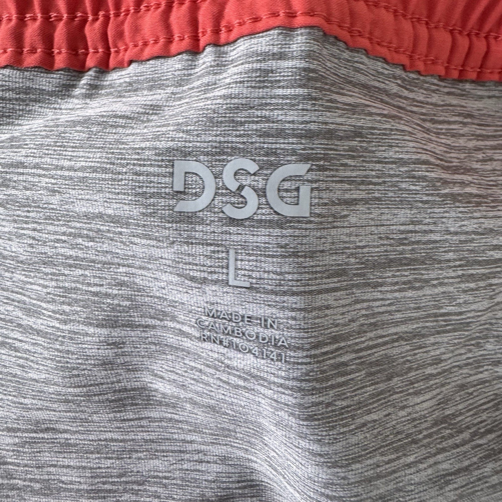 DSG Men's 2-in-1 Agility Shorts Red Sun Large Athletic Gym Workout Running NEW 