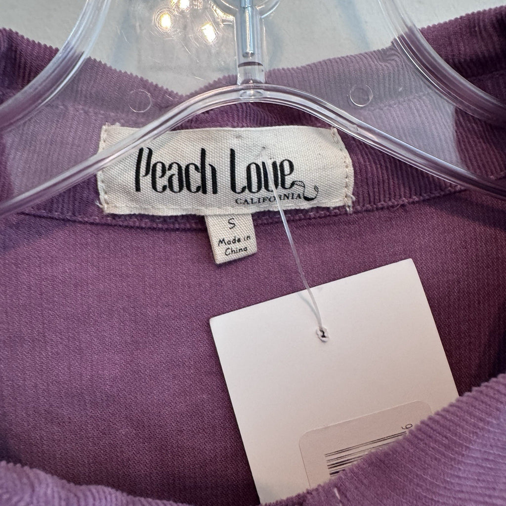 NWT Peach Love Corduroy Shacket Womens S Purple Acid Wash Top