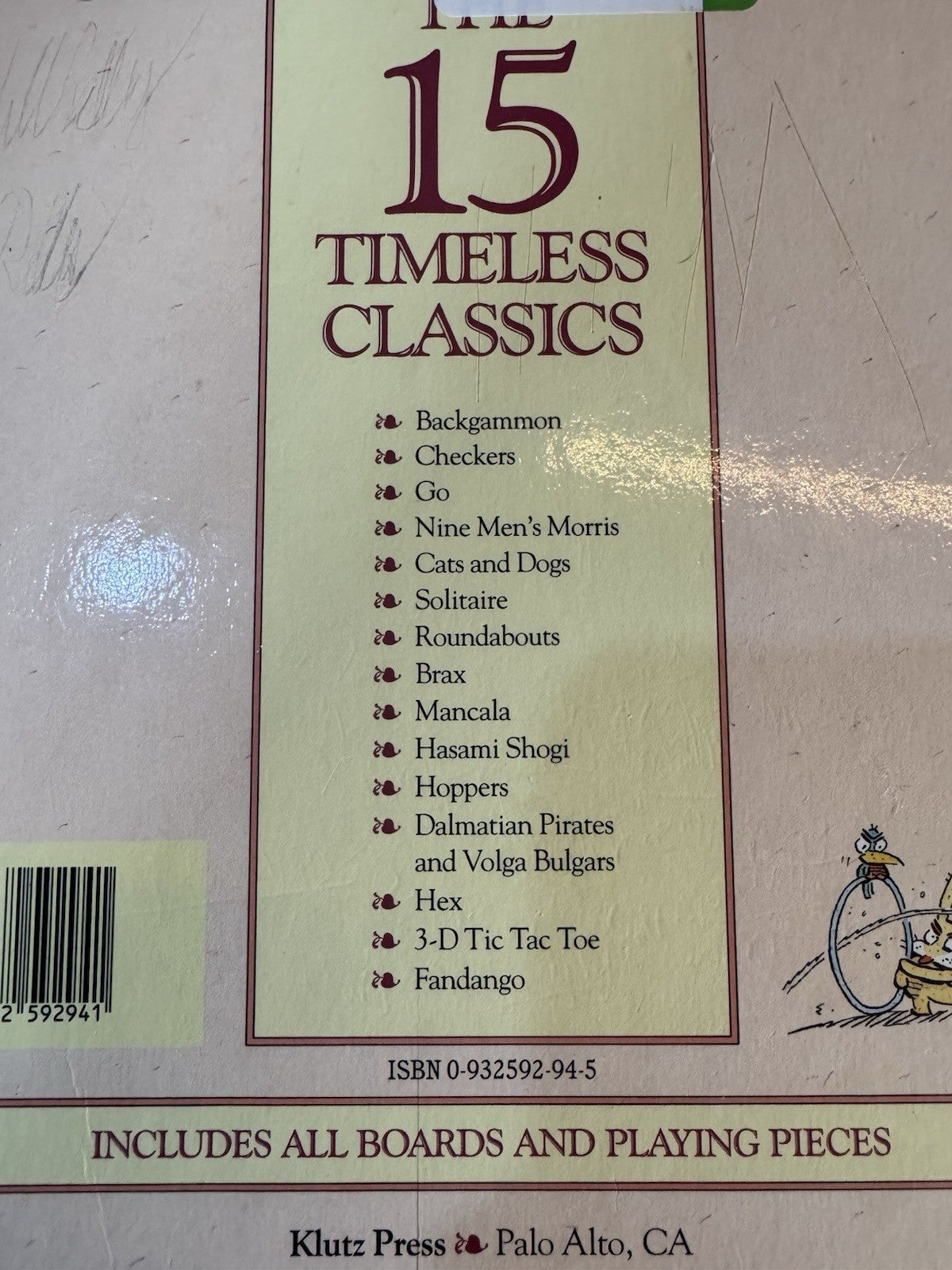 THE Book of Classic Board Games 1991 Vintage KLUTZ PRESS
