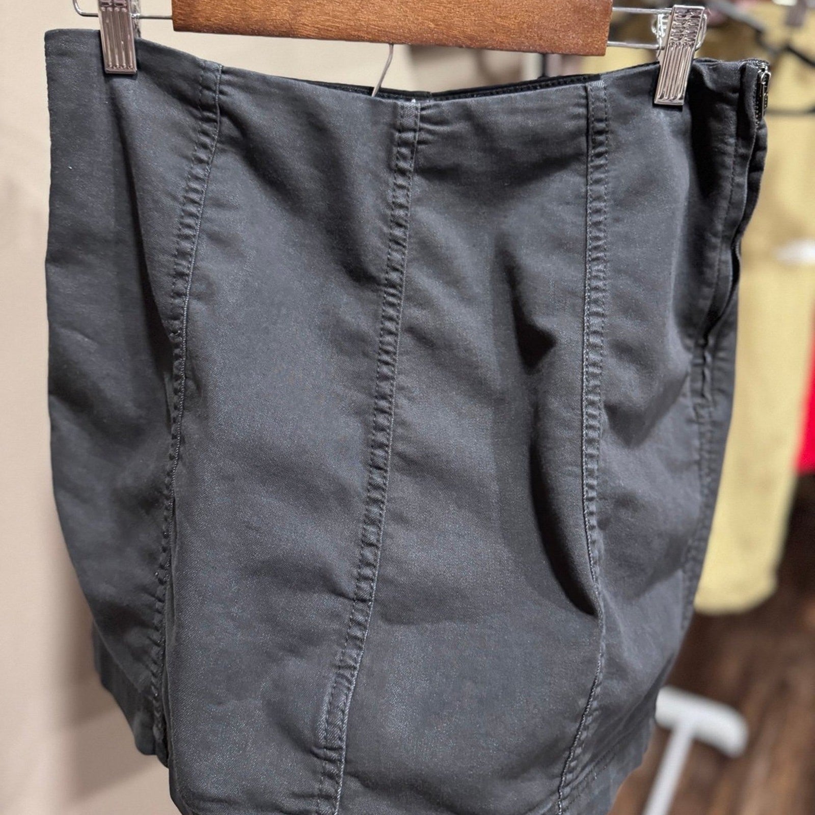 Free People Modern Femme denim black Mini Skirt Size 6