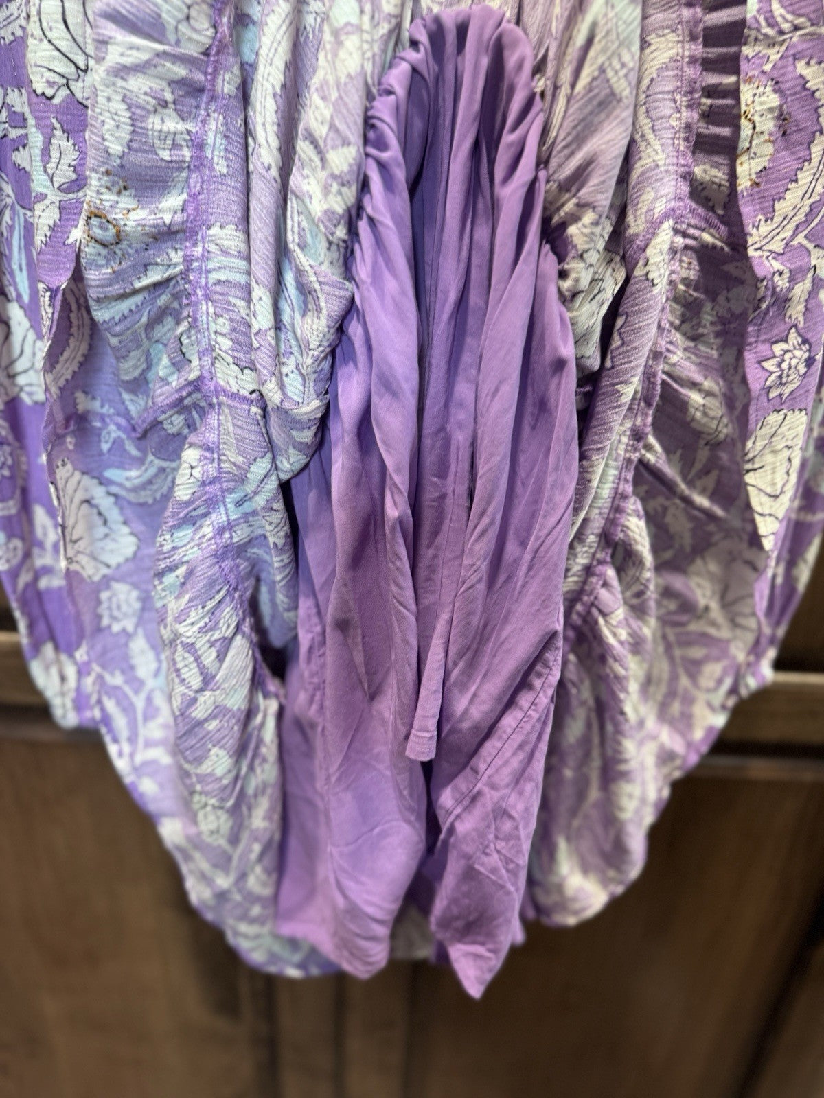 House of Harlow 1960 Boho Mini Dress Small Purple Floral Long Sleeve