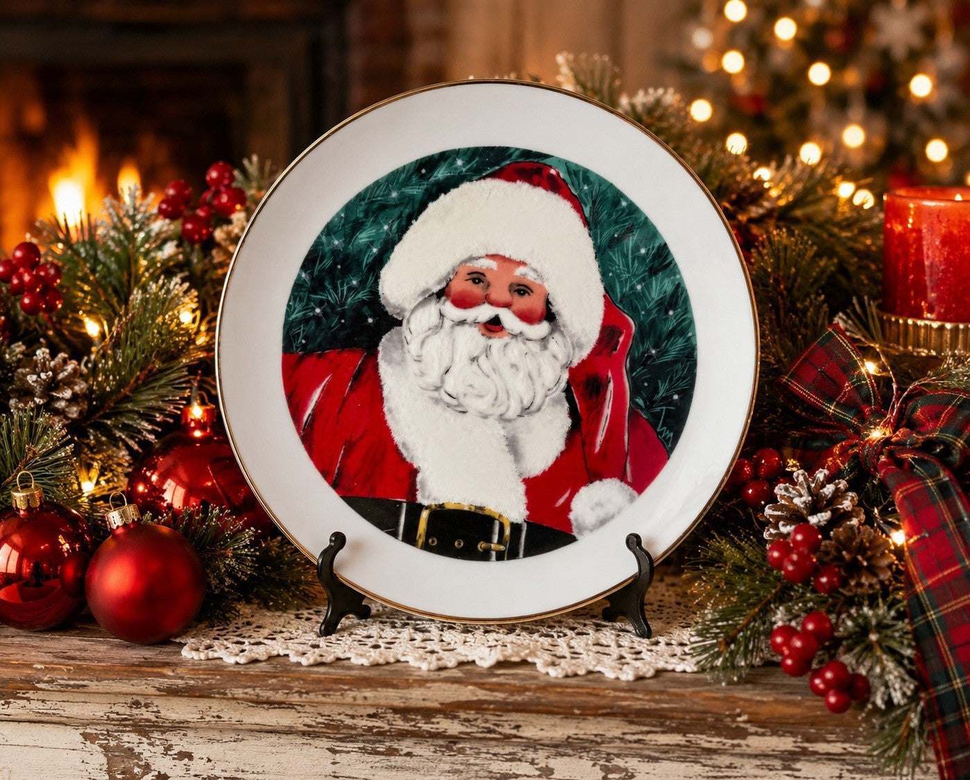 Vintage Santa Claus Decorative Collector Plate Jamestown China Japan 8”