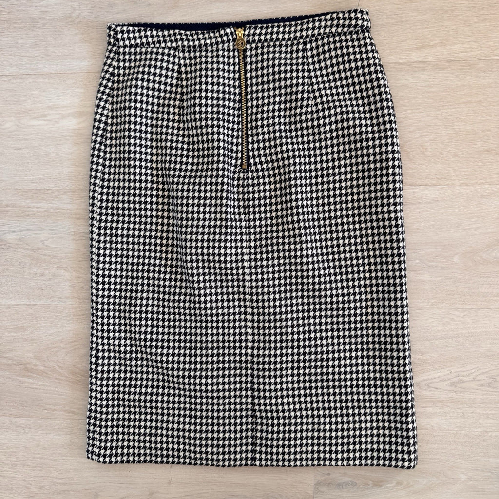 Draper James Houndstooth Pencil Skirt Size 10 Wool Blend Lined Women’s