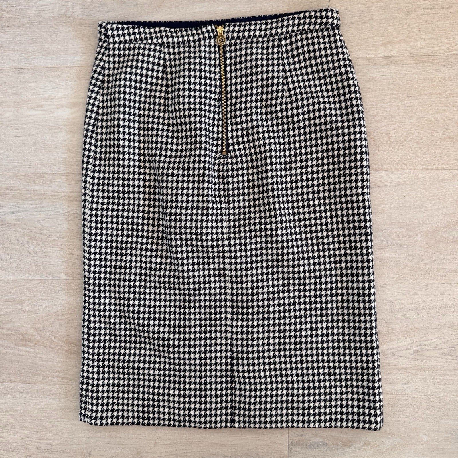 Draper James Houndstooth Pencil Skirt Size 10 Wool Blend Lined Women’s