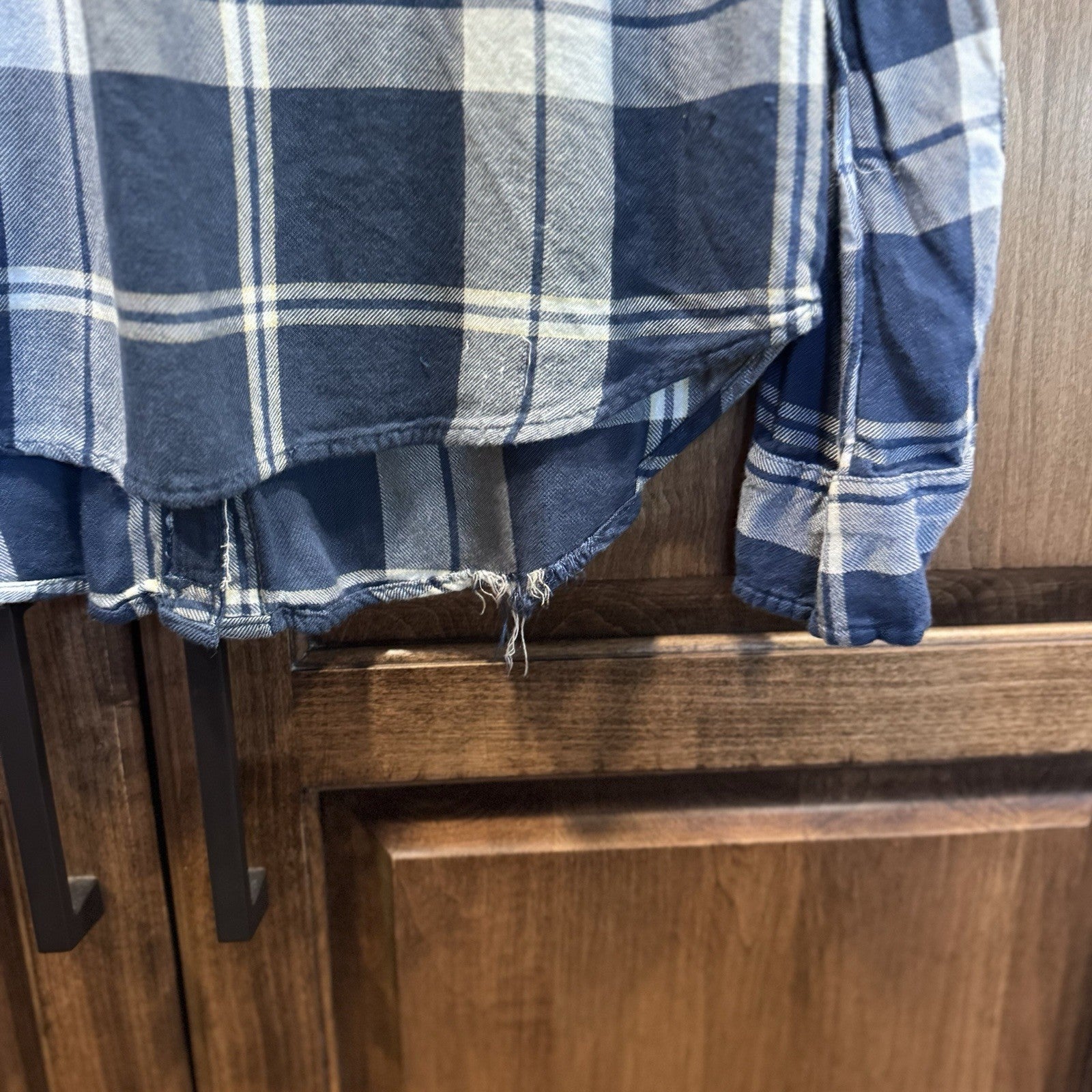 Women’s Abercrombie & Fitch Blue, Red, Green Plaid MUSCLE Flannel Shirt Size S