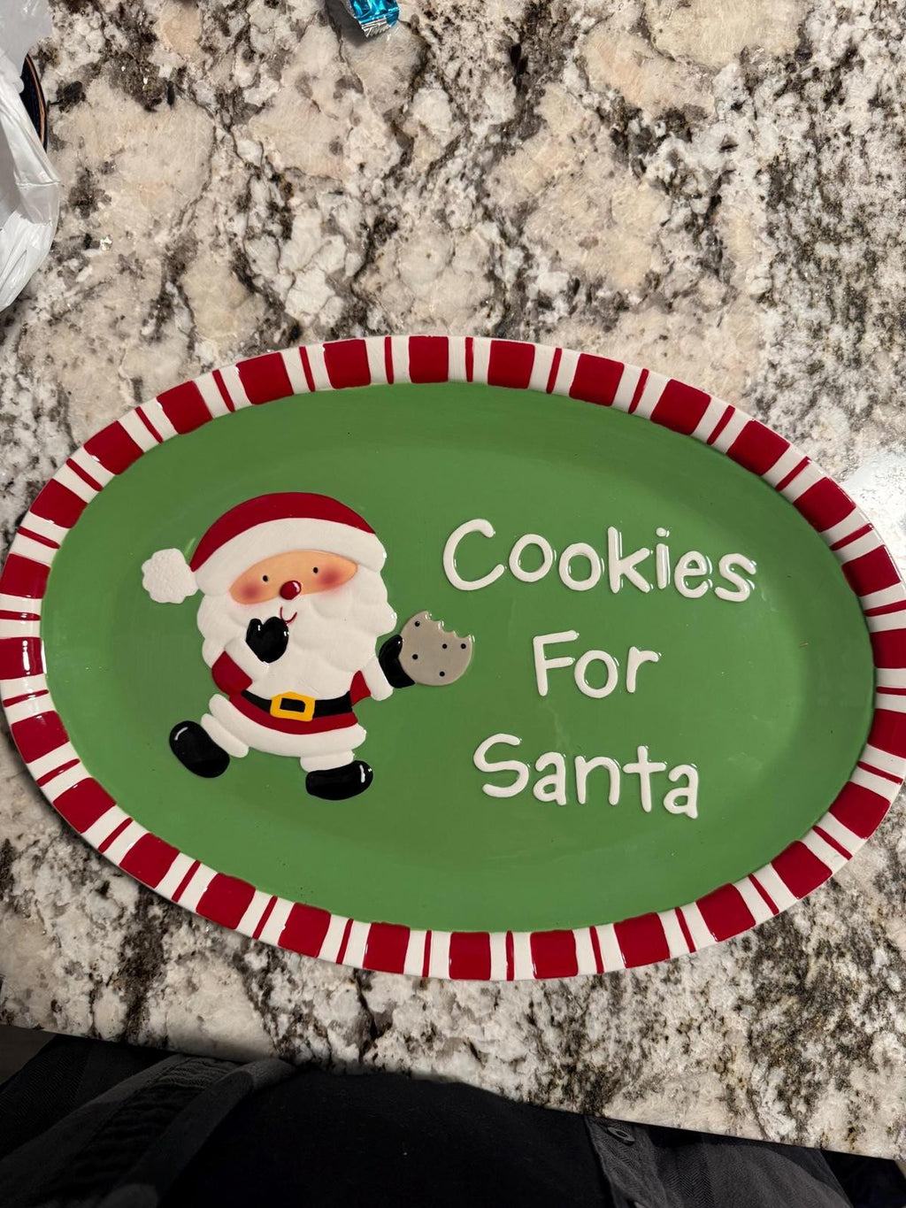 Vintage Santa Christmas Platter Milk & Cookies