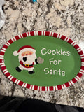 Vintage Santa Christmas Platter Milk & Cookies