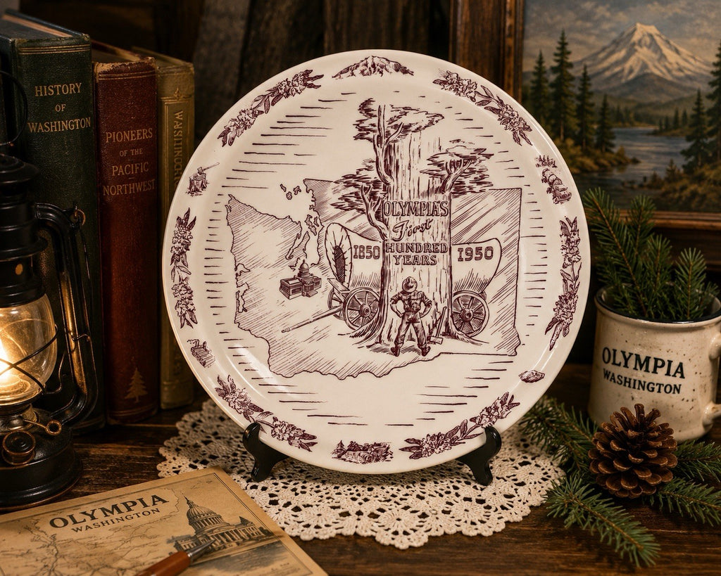 Vintage Olympia Washington First 100 Years 1850-1950 Commemorative Plate 10”