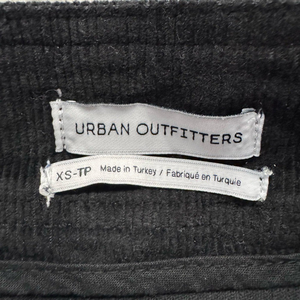 Urban Outfitters Harmony Corduroy Asymmetric Zip Black Moto Skirt Xs