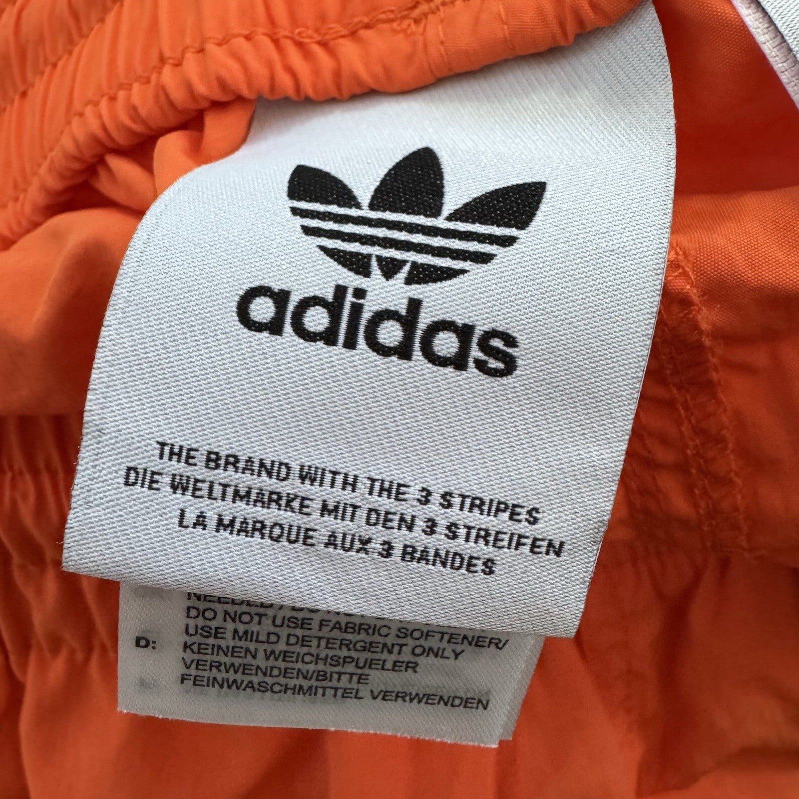 NWT Adidas Originals Orange 3-Stripe Shorts XS Drawstring  Retro Tennessee