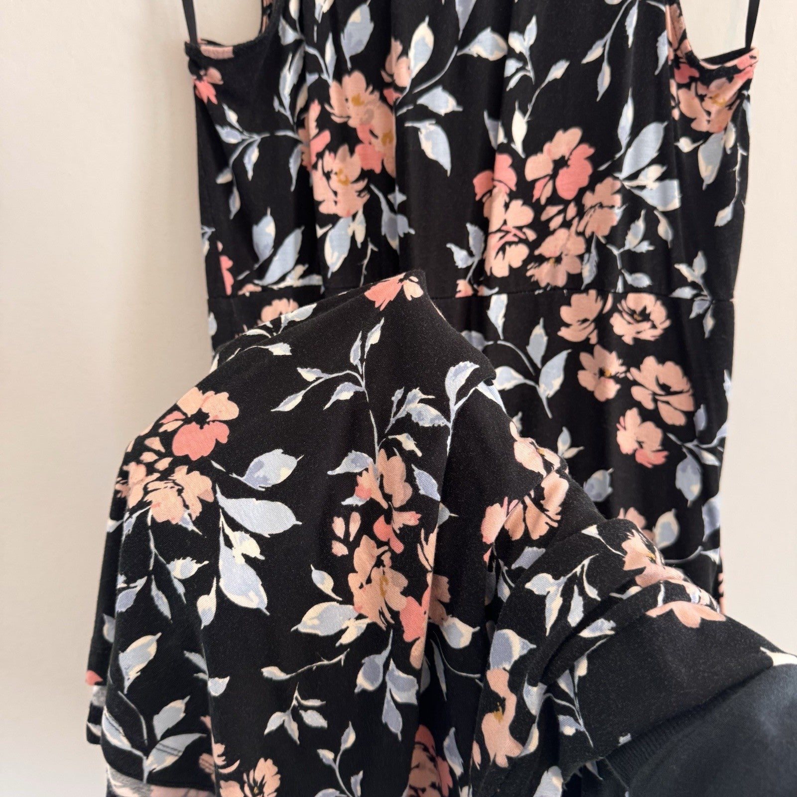 Motherhood Maternity Womens L Floral V-Neck Sleeveless Maxi Dress Soft Stretch