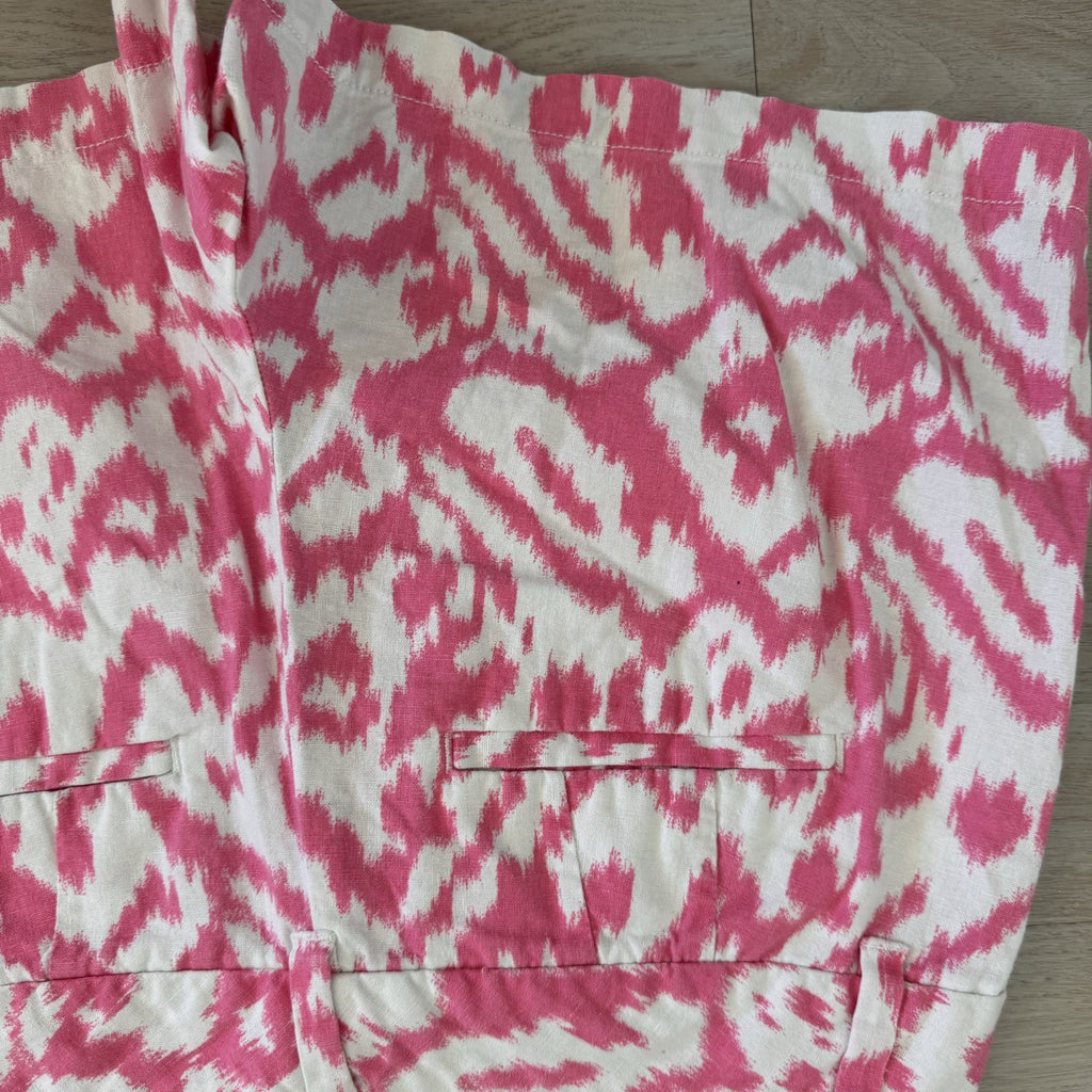 LOFT Pink Ikat Shorts Women’s 6 Linen Blend Summer Preppy