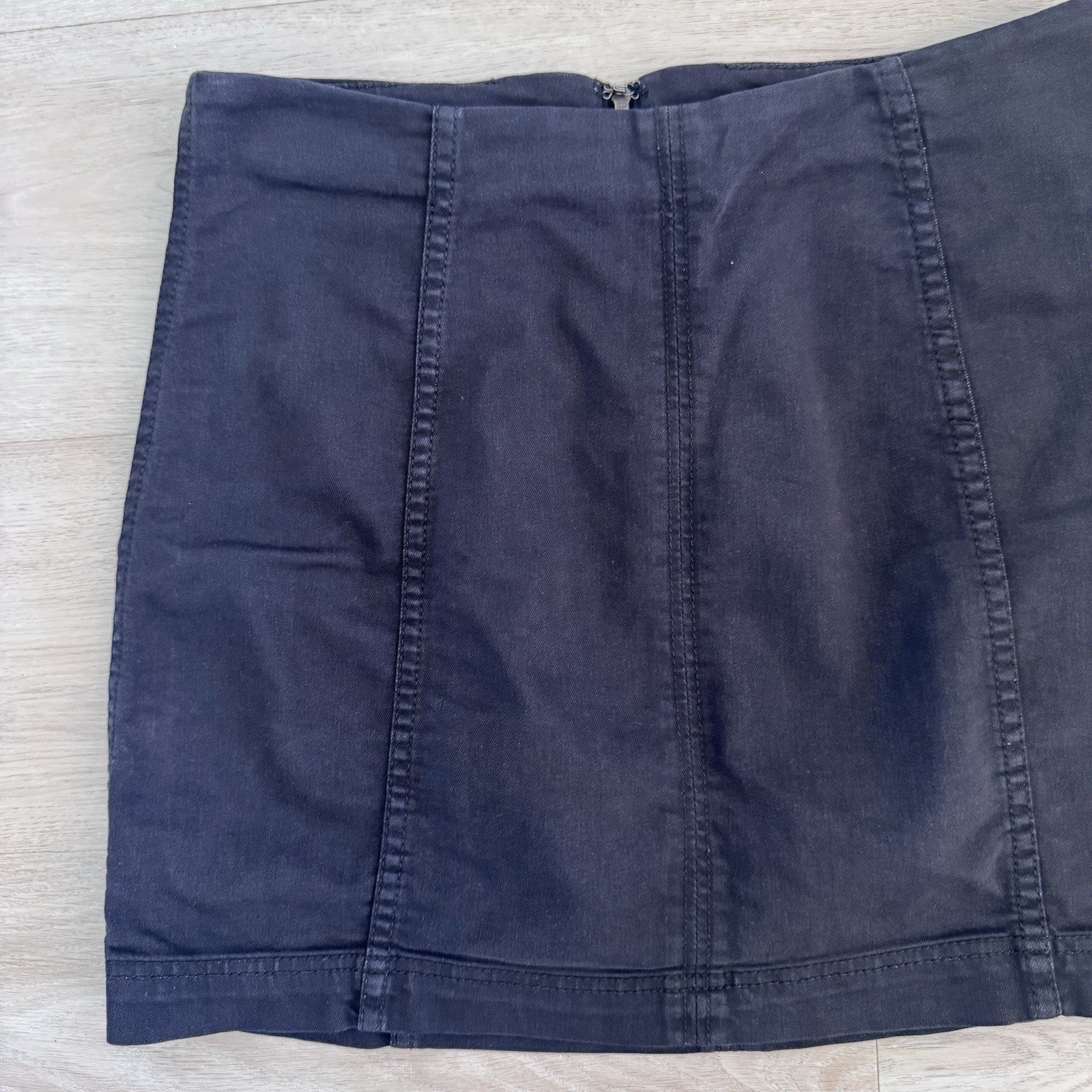 Free People Black Mini Skirt Stretch Fitted Y2K Size 6 