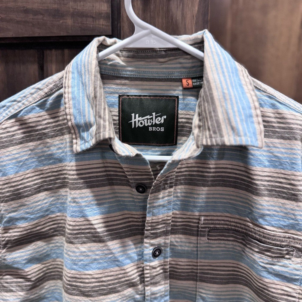 Howler Brothers Striped Long Sleeve Shirt Men's 100% Cotton Casual Button-Up