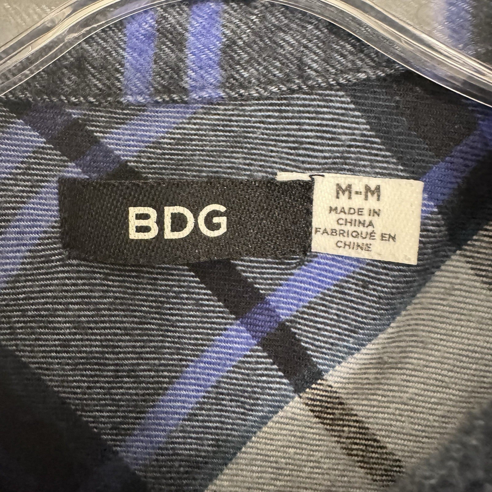 BDG Urban Outfitters Flannel Shirt Plaid Long Sleeve Button-Up Size M