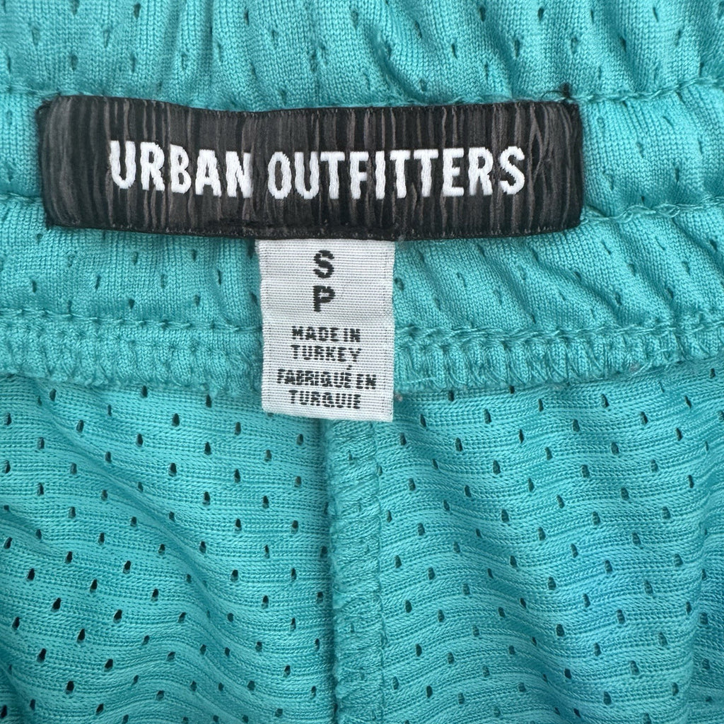 Urban Outfitters Mesh Shorts Small Teal Drawstring Stripe Retro Athletic