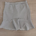 Banana Republic Gingham Flounce Skirt 10 Tall Black White