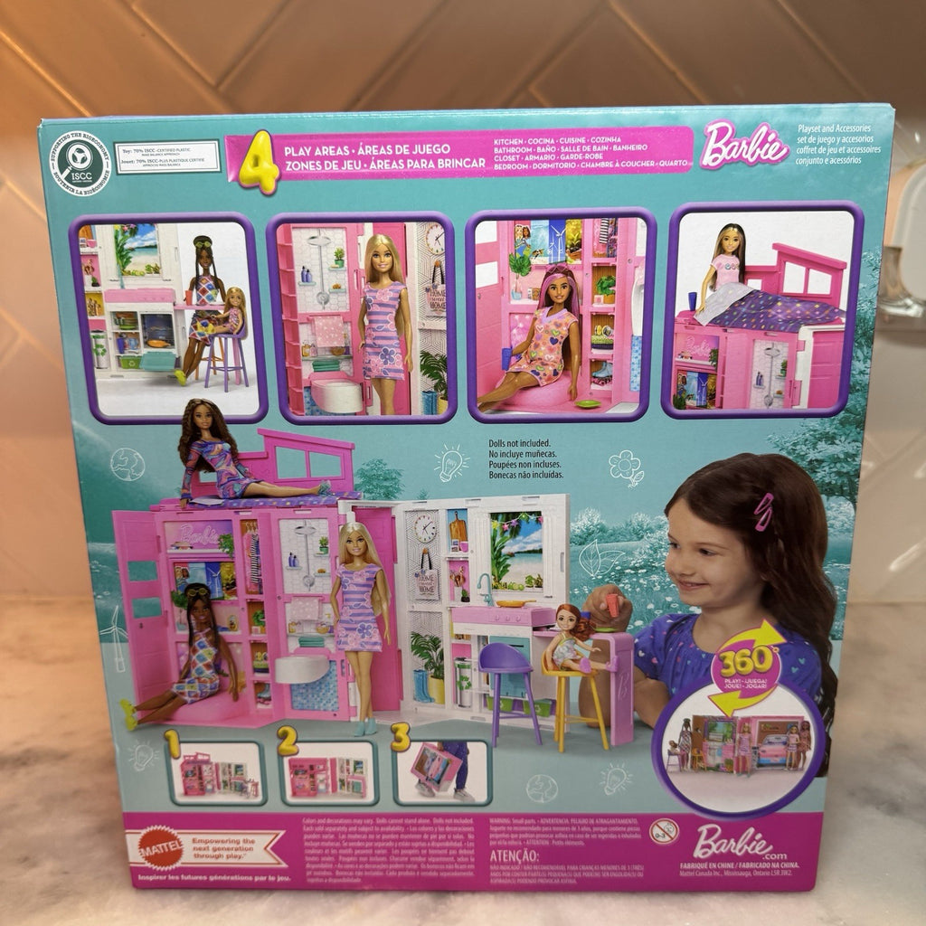 Barbie Getaway House Dollhouse Fold Out Playset Mattel 360 Portable House