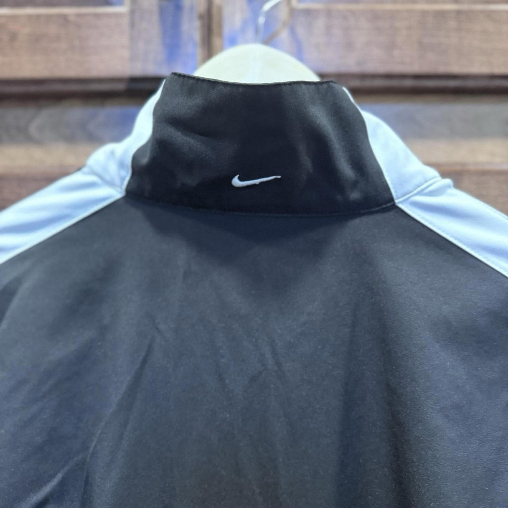 Vintage Nike Black Full Zip Track Jacket Women's Medium M Retro Swoosh VTG Style