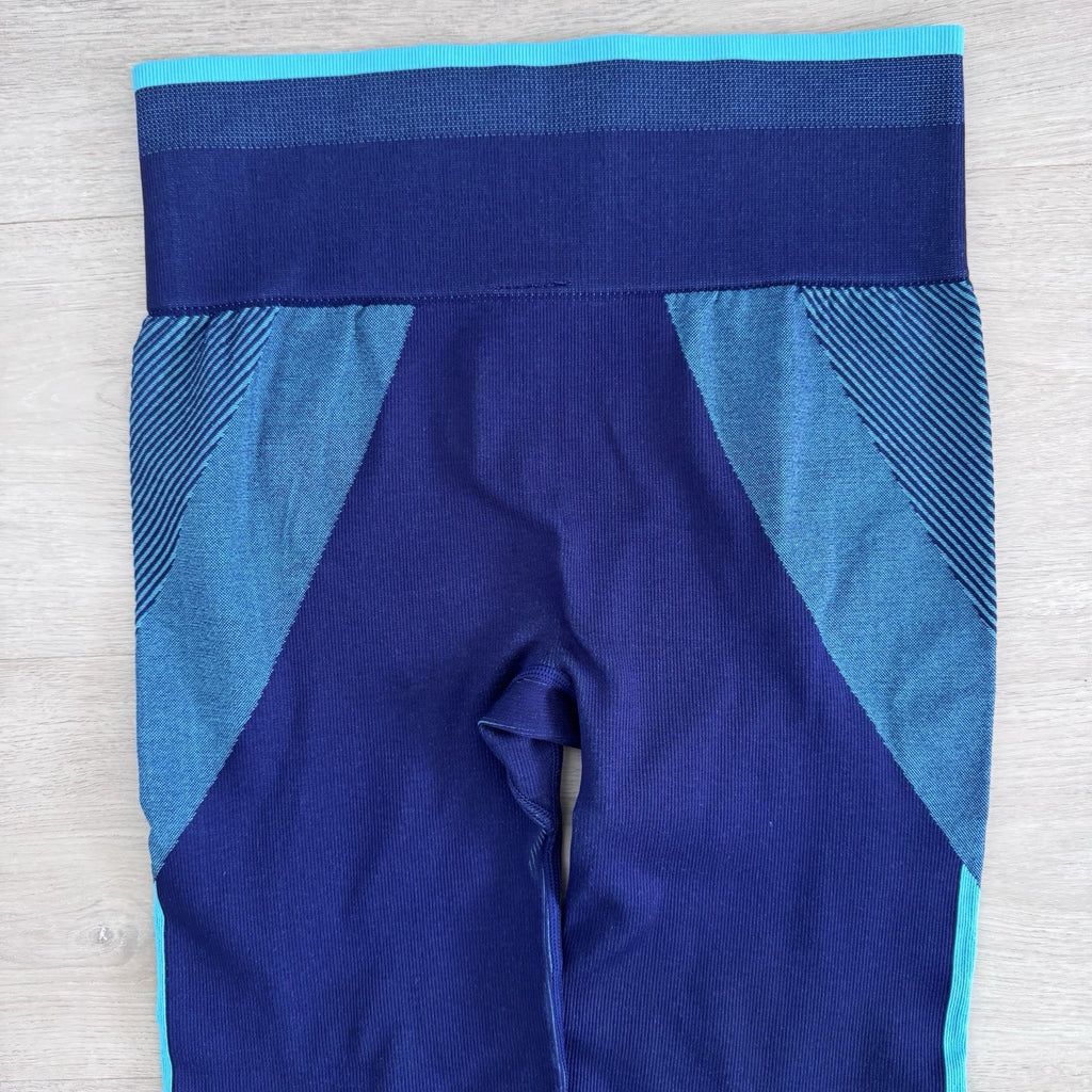 PINK Victoria’s Secret Blue Colorblock Leggings Small Y2K Seamless