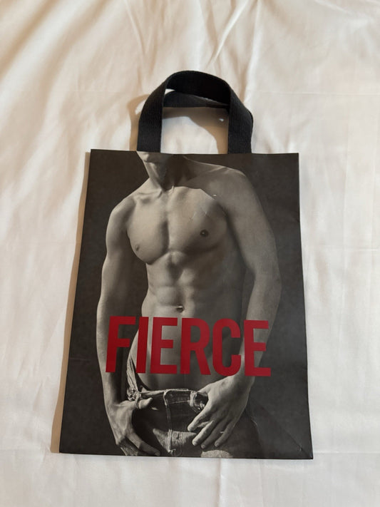 Vintage Abercrombie & Fitch FIERCE Guy GIFT Shopping BAG 12” X 9” muscle Rare !!