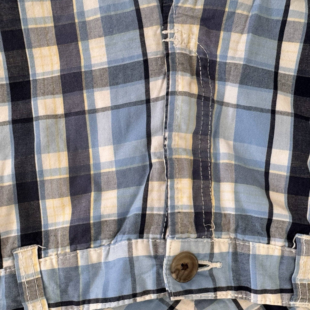 Kimi & Rogers Plaid Bermuda Shorts Womens 8P Blue Y2K Cotton Blend