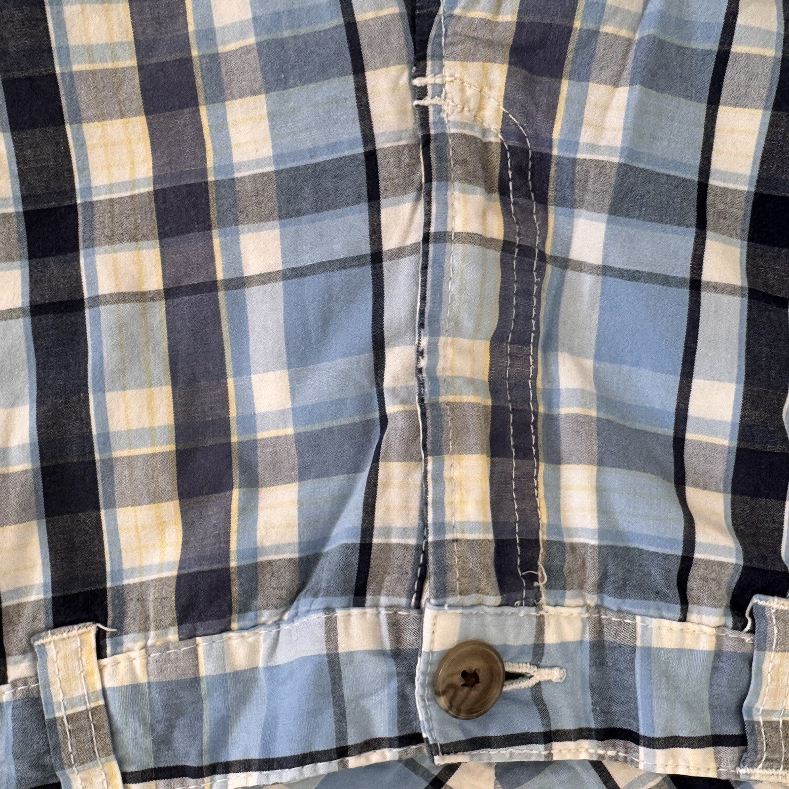 Kimi & Rogers Plaid Bermuda Shorts Womens 8P Blue Y2K Cotton Blend