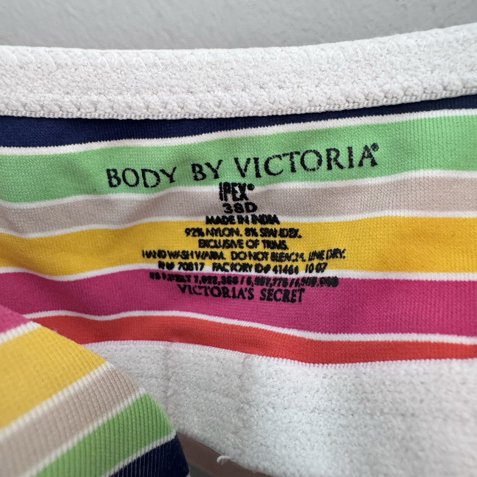 Victoria’s Secret Body by Victoria Striped Shelf Bra Cami Tank Top 38D