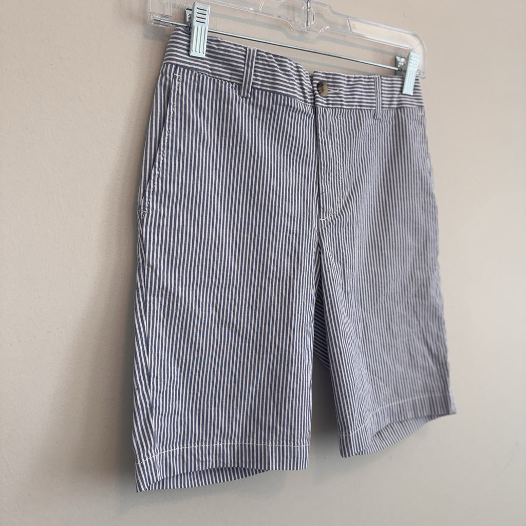 Polo Ralph Lauren Boys Seersucker Shorts Size 12 Blue White Stripe NWT $59.50