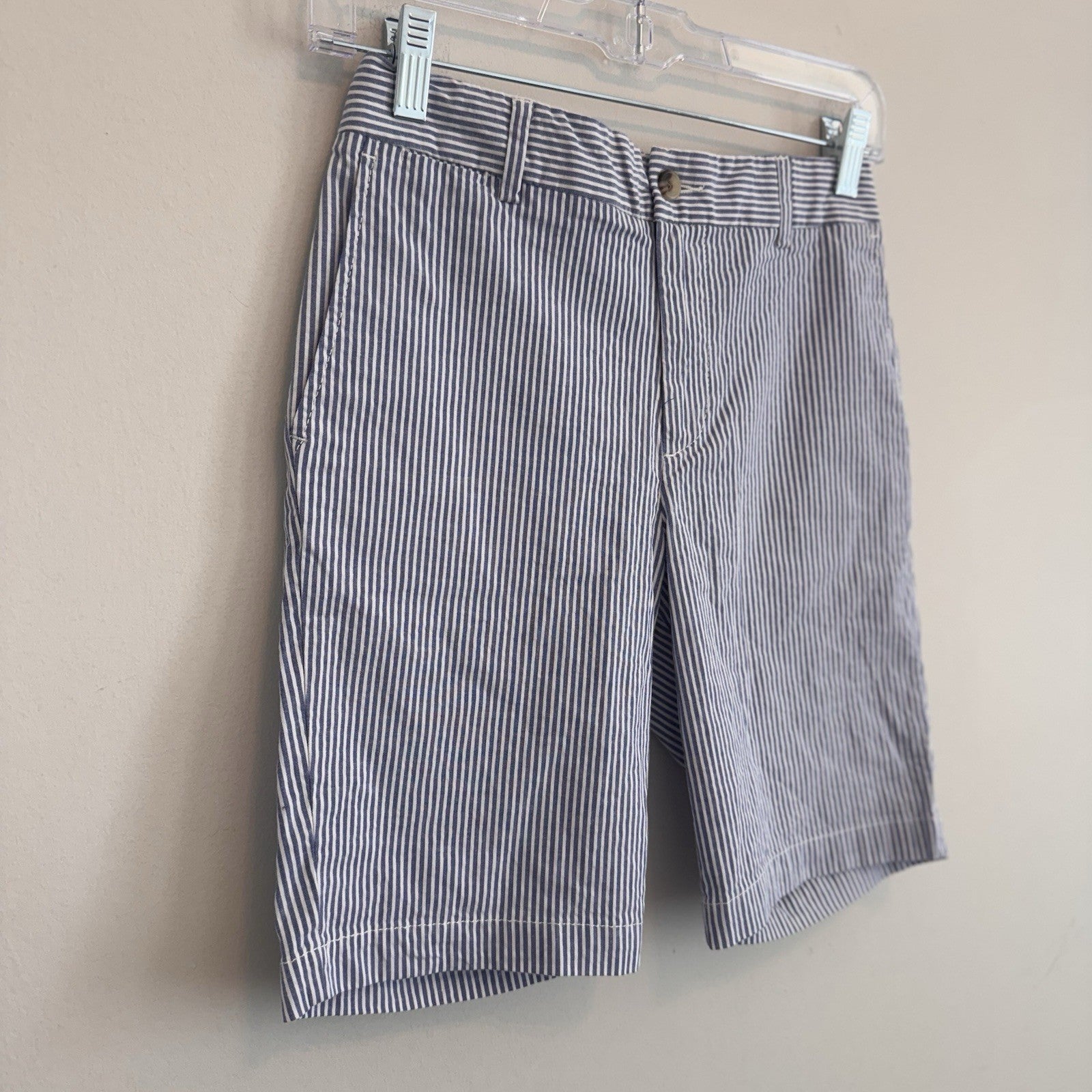 Polo Ralph Lauren Boys Seersucker Shorts Size 12 Blue White Stripe NWT $59.50