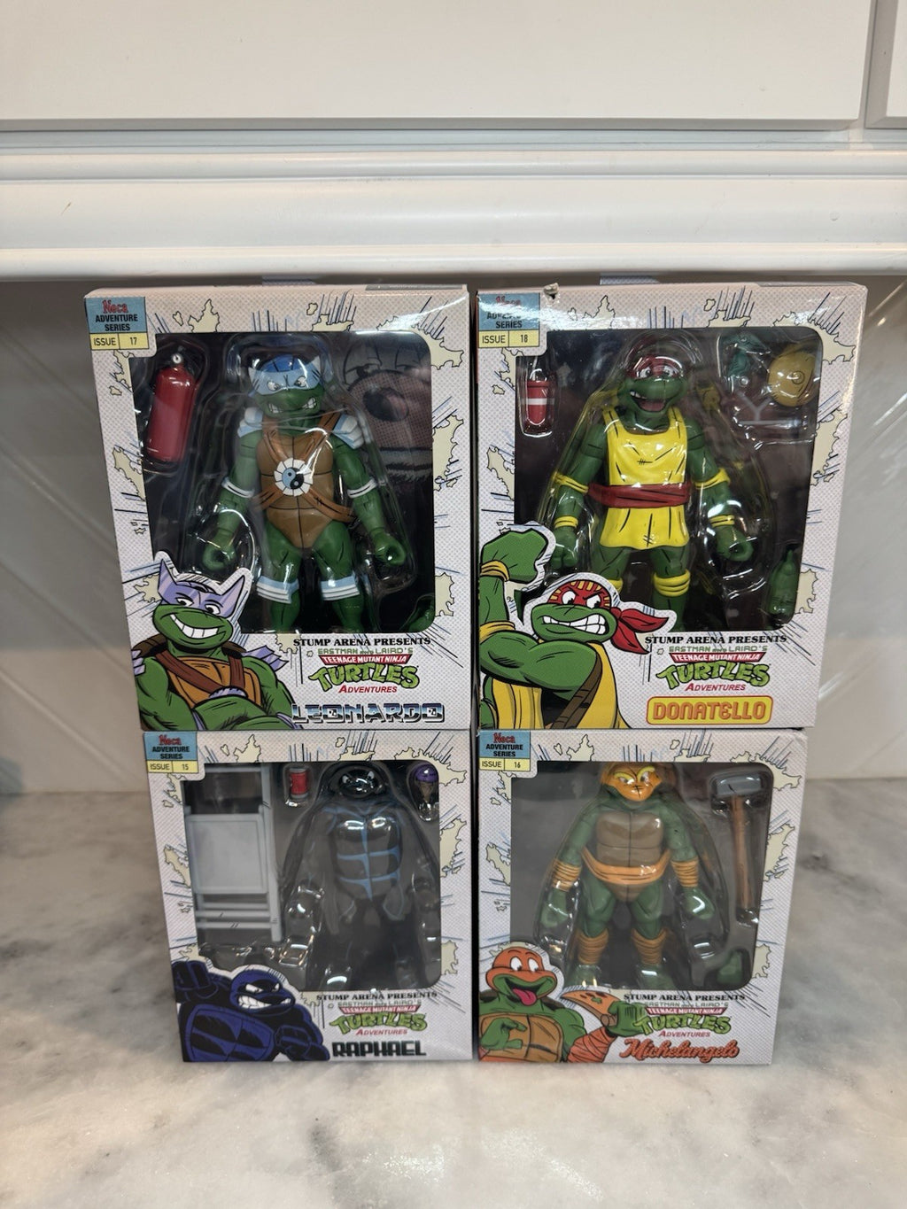 TMNT Adventures 4 Figure Set Raphael Leonardo Donatello Michelangelo Stump Arena