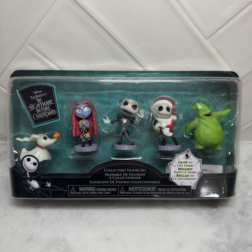 Disney Nightmare Before Christmas Glow in the Dark Collectible Figure Set - New