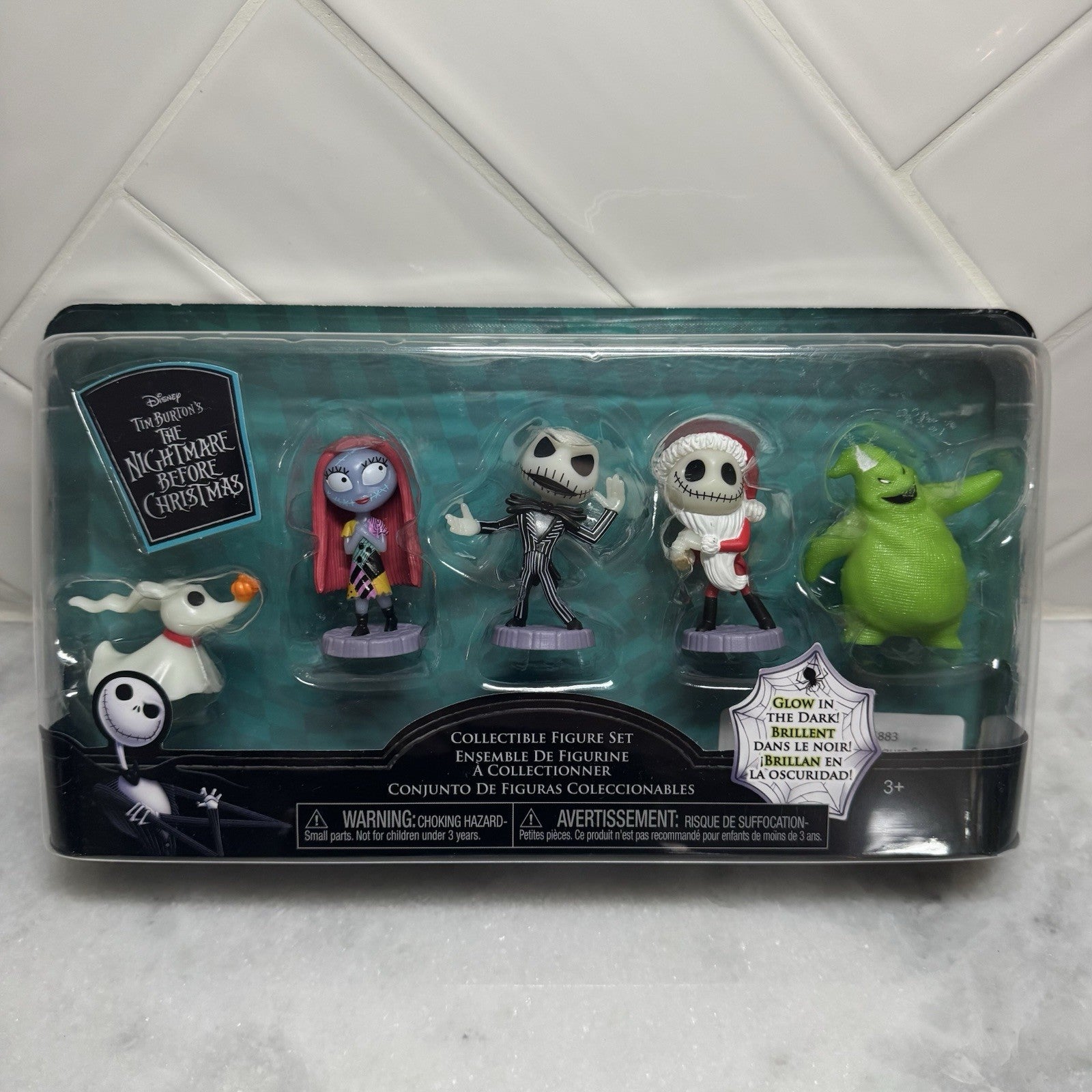 Disney Nightmare Before Christmas Glow in the Dark Collectible Figure Set - New