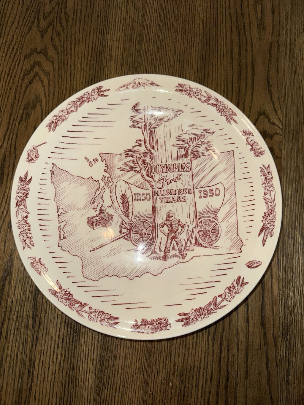 Olympia's First 100 Years 1850 - 1950 Centennial Plate Vernon Kilns