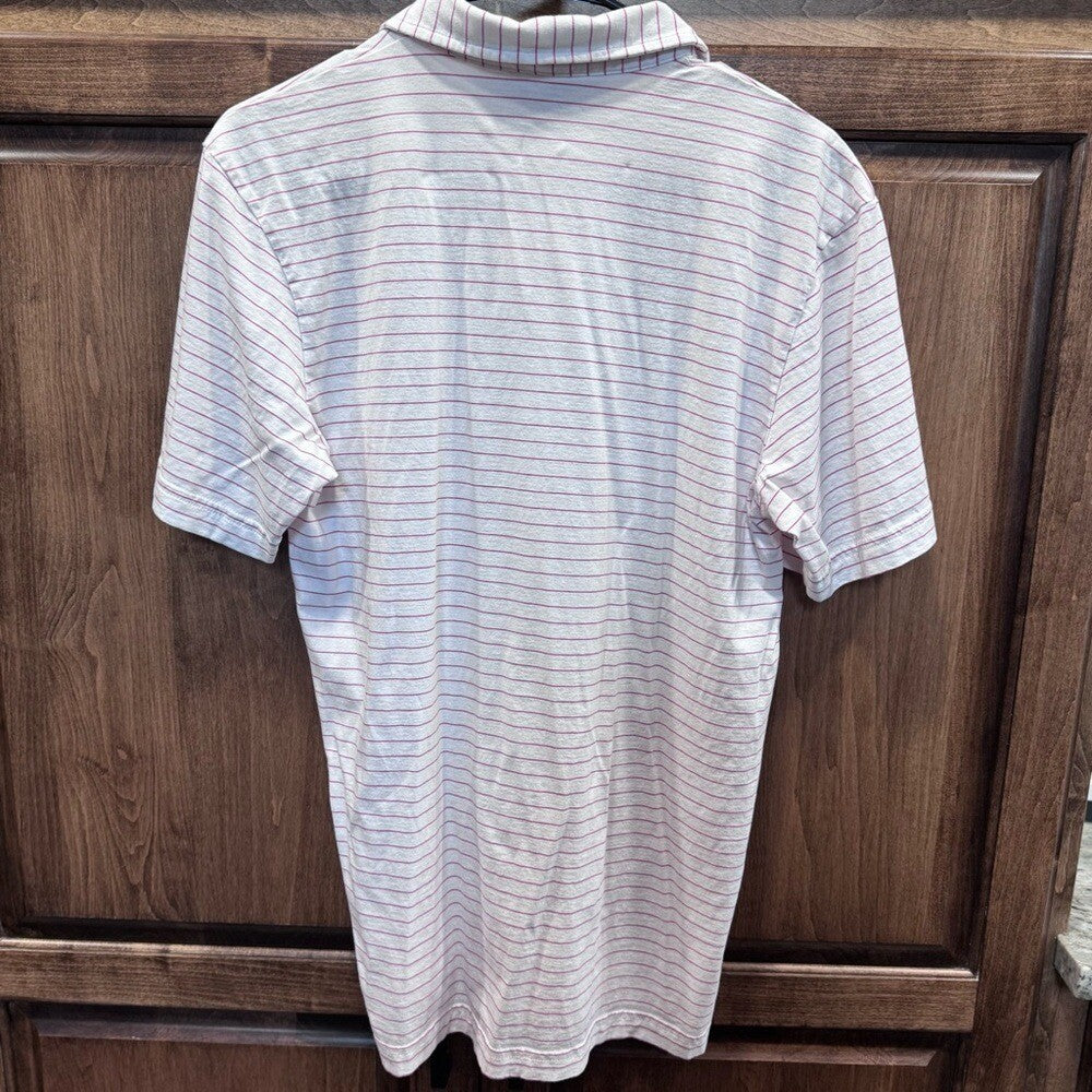 Peter Millar Crown Men's Small Primrose Harp Stripe Polo MSRP $115