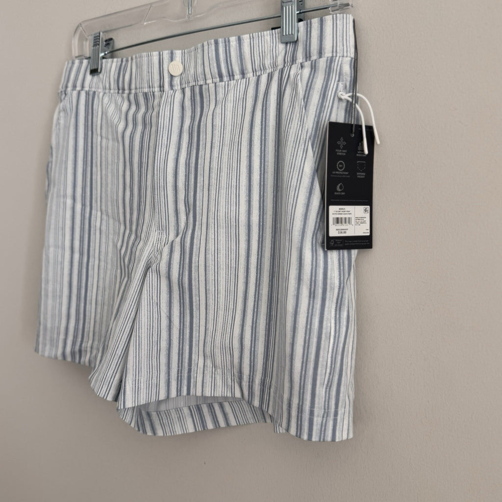 NWT VRST Men's 5” Resort Short, Muted Denim Calm Stripe, Size Small