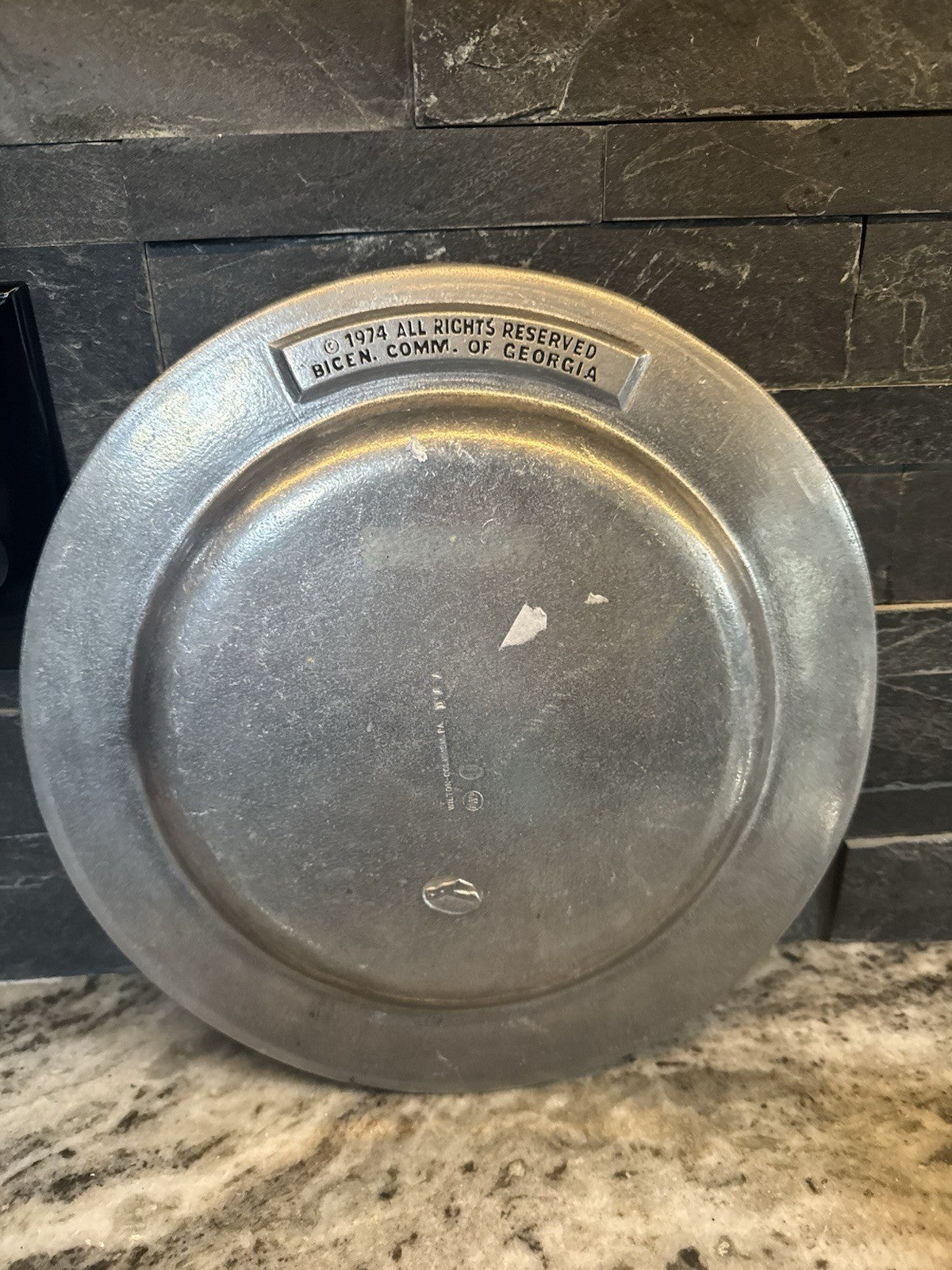Vintage Georgia Bicentennial Wilton Pewter Plate  10.75” Rare