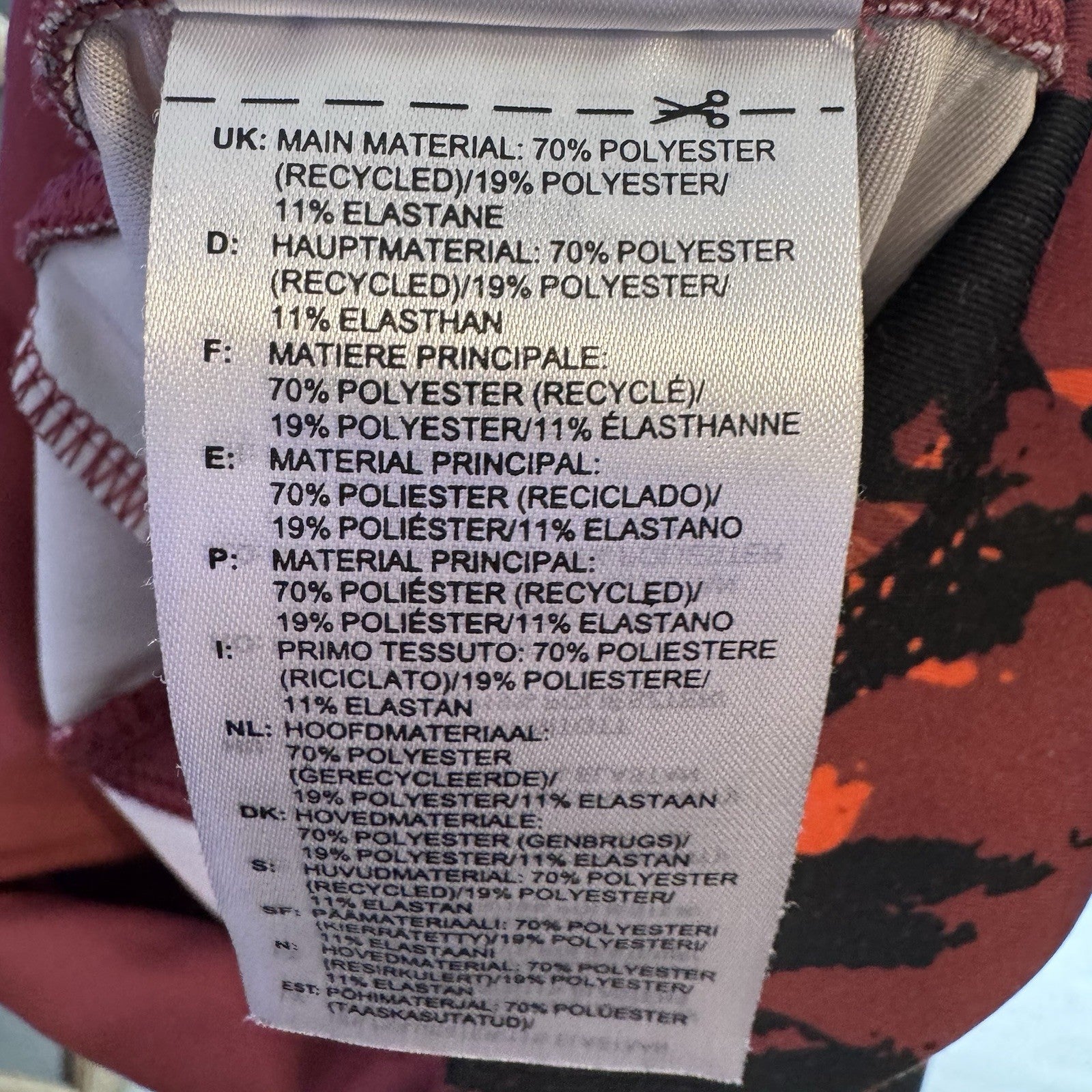 Adidas Women’s S Burgundy Red Abstract Print High Rise Leggings Small