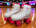 Roller Derby Girls Women Quad Roller Skates White Pink Size 4 Adjustable Pro