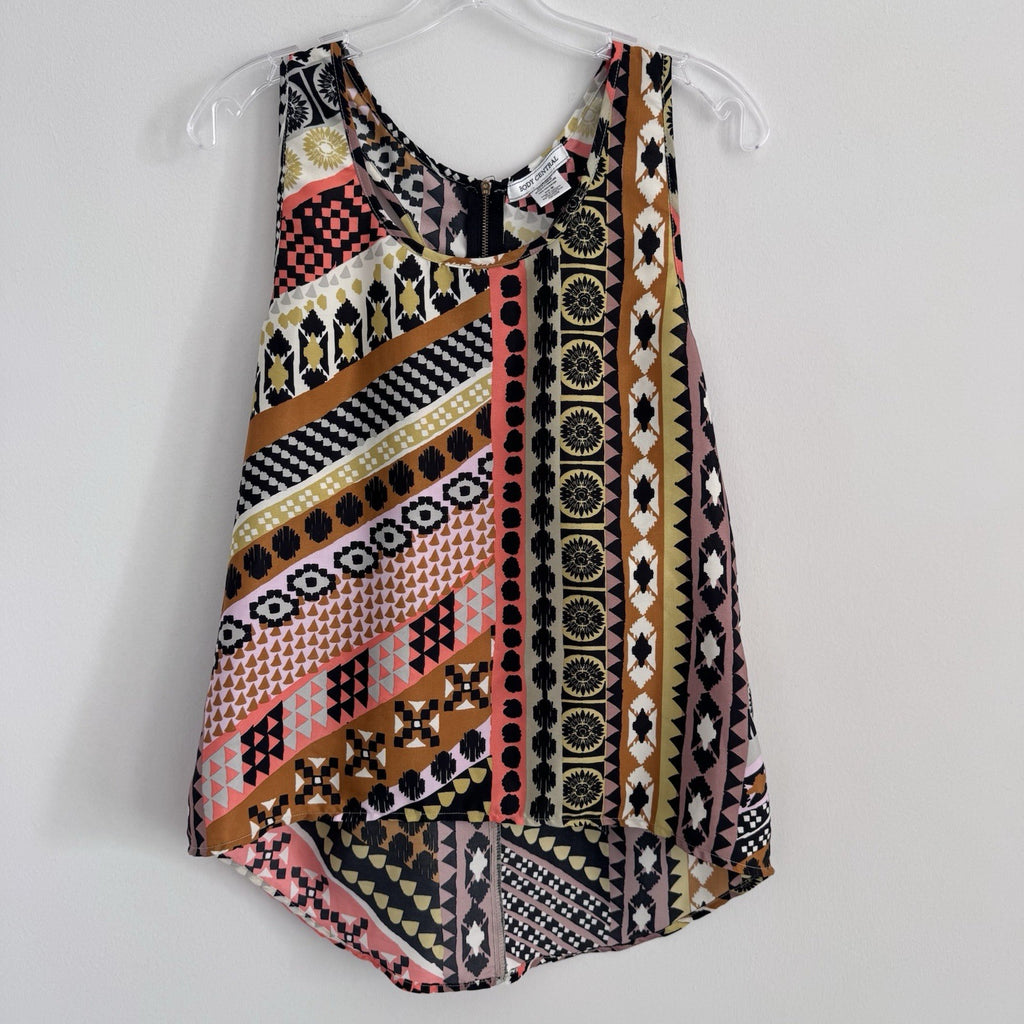 Y2K Body Central Tribal Geometric High Low Tank S