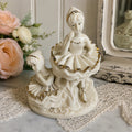 Vintage Porcelain Ballerina Figurine – White & Gold Ballet Dancer